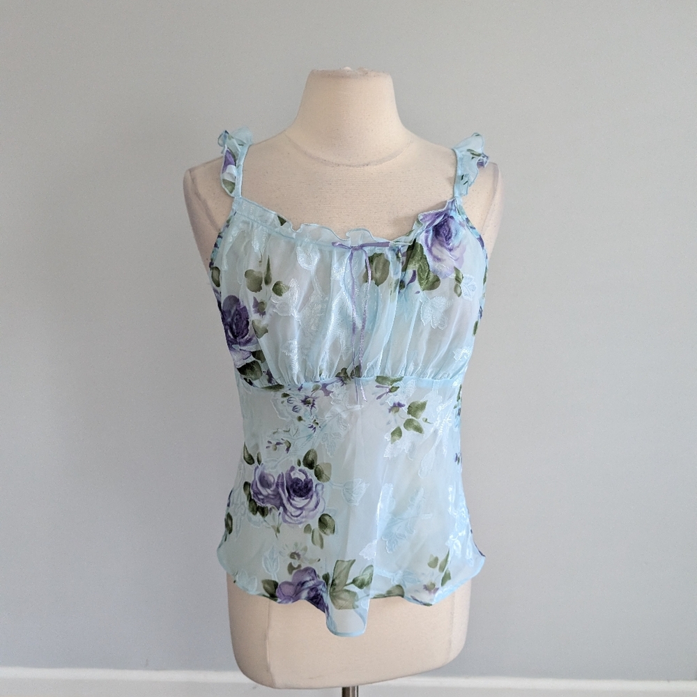 NEW Women's Vintage Secret Treasures Tank And Robe Silky Set Large - Picture 6 of 10